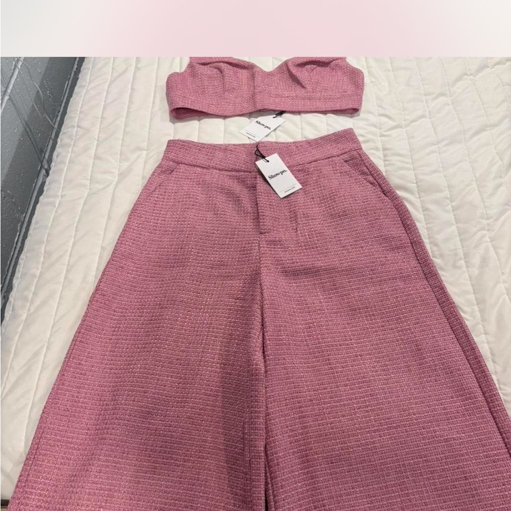 Showpo Pink Wide Leg Pant set